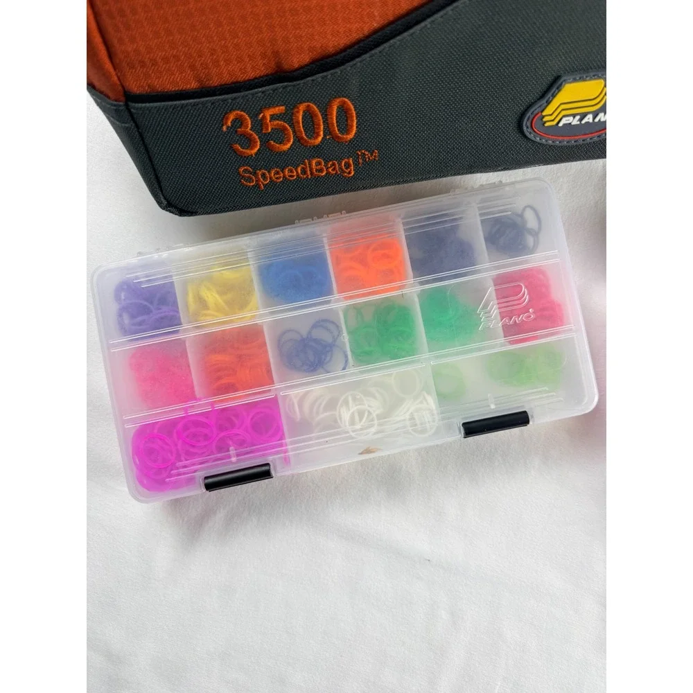 Rainbow Loom Mega Flex Rubber Band Craft Set Plano Case & 3500 SpeedBag Bag